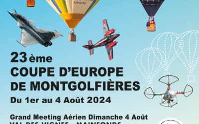 Affiche de la 23eme Coupe d’Europe de montgolfières et du Nouvelle Aquitaine Airshow